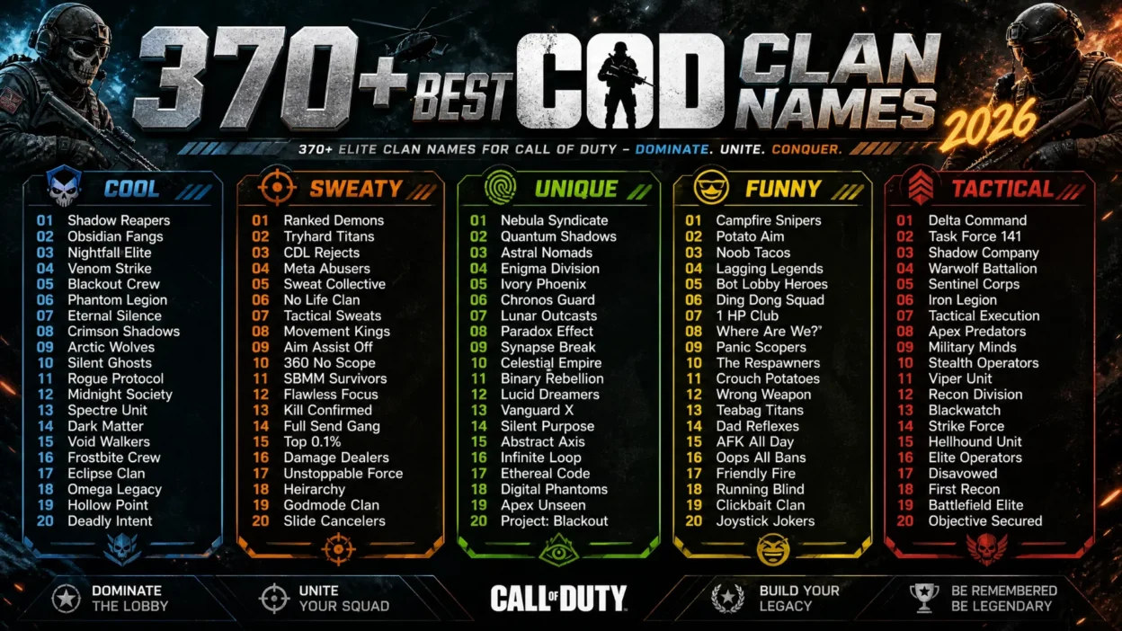 Good COD Clan Names