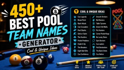 Pool Team Names Generator
