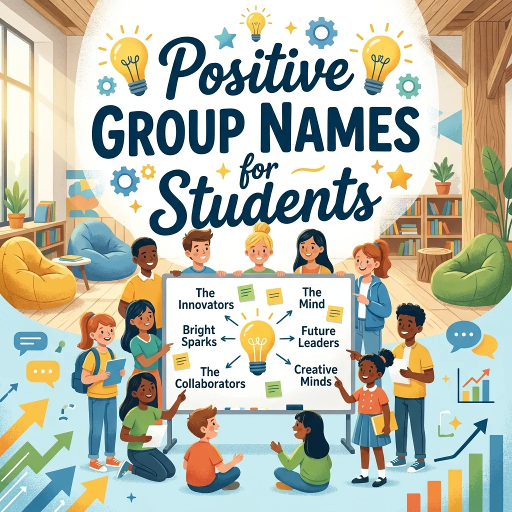 Positive group names for students with inspiring, creative, and motivational ideas