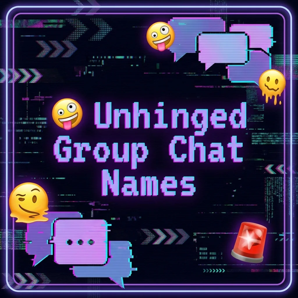 Unhinged group chat names with chaotic, funny, weird, and outrageous ideas for friends