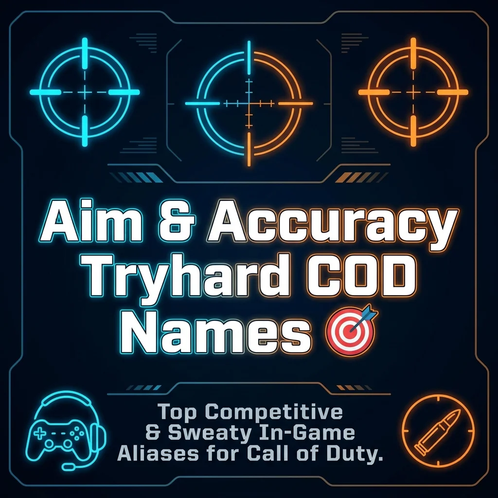 Aim and accuracy tryhard COD names with precise, competitive, and skilled gaming ideas