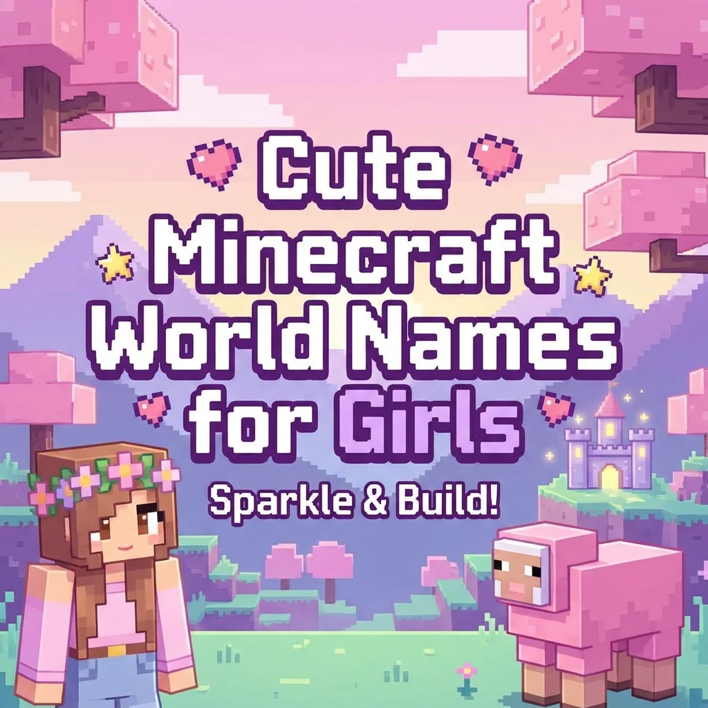 Cute Minecraft world names for girls with sweet, creative, and magical ideas
