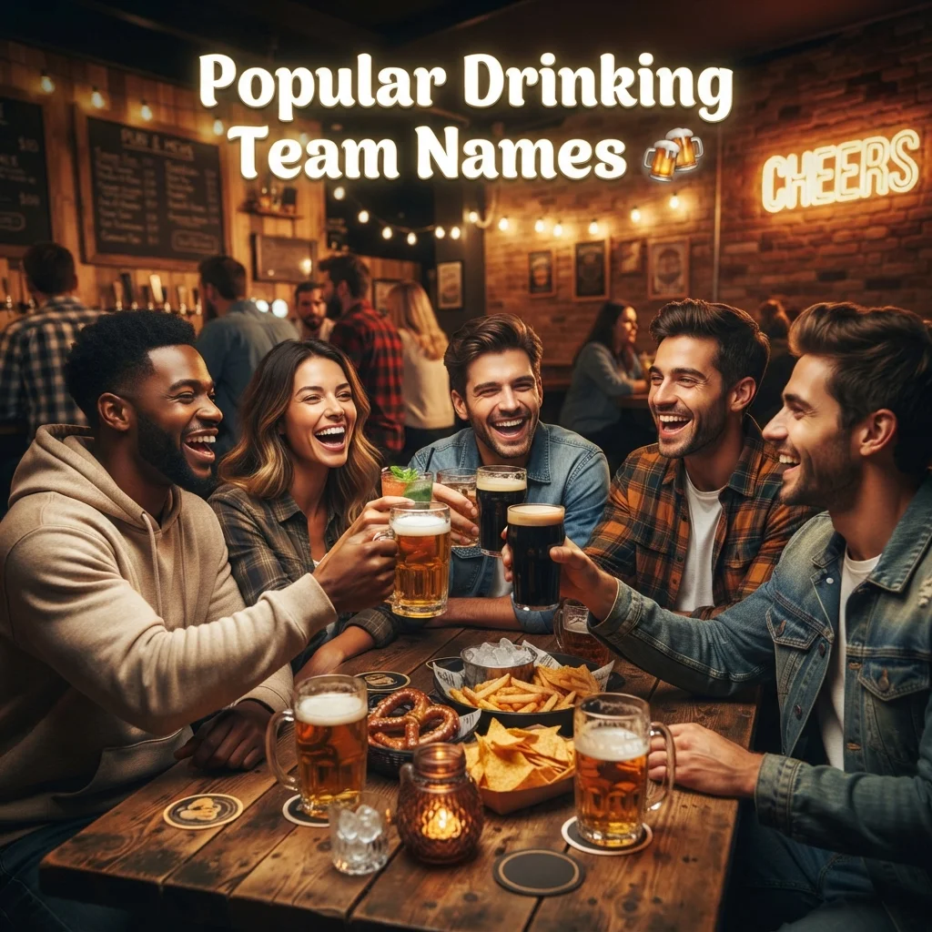 Popular drinking team names with funny, catchy, and creative ideas