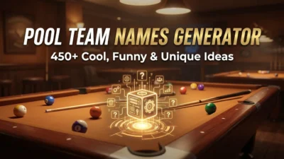Pool team names generator with 450+ cool, funny, and unique ideas