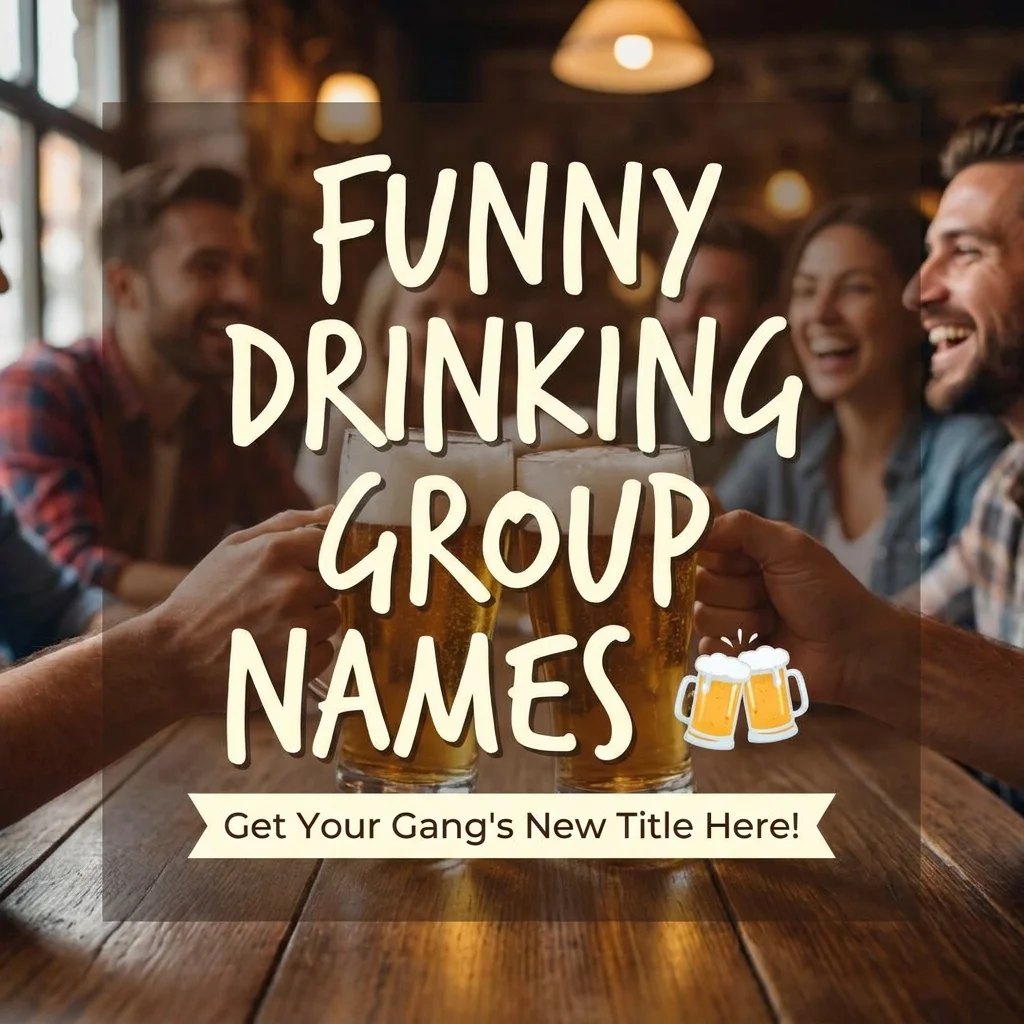 Funny drinking group names with creative, hilarious, and party-inspired ideas