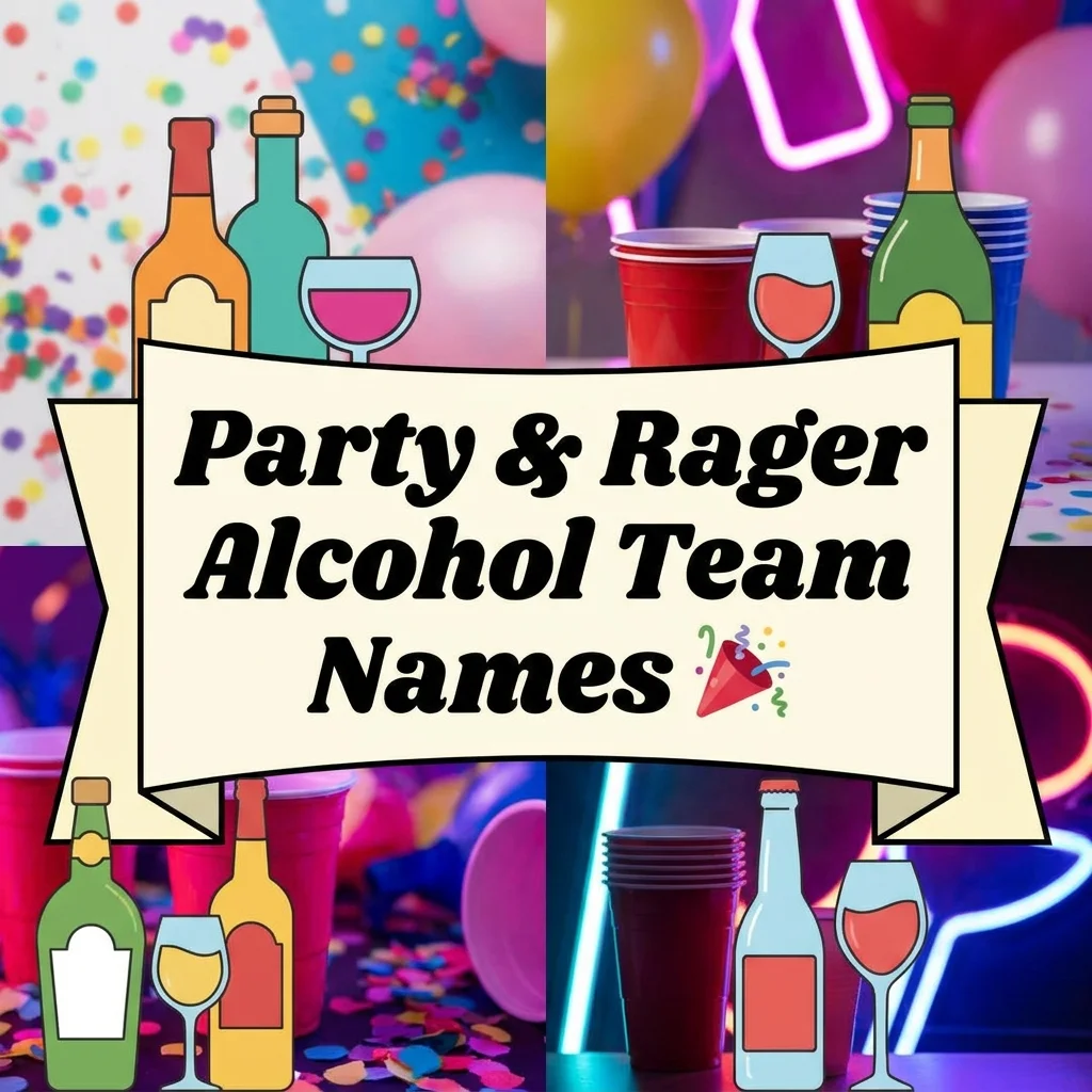 Party and rager alcohol team names with fun, wild, and creative group ideas