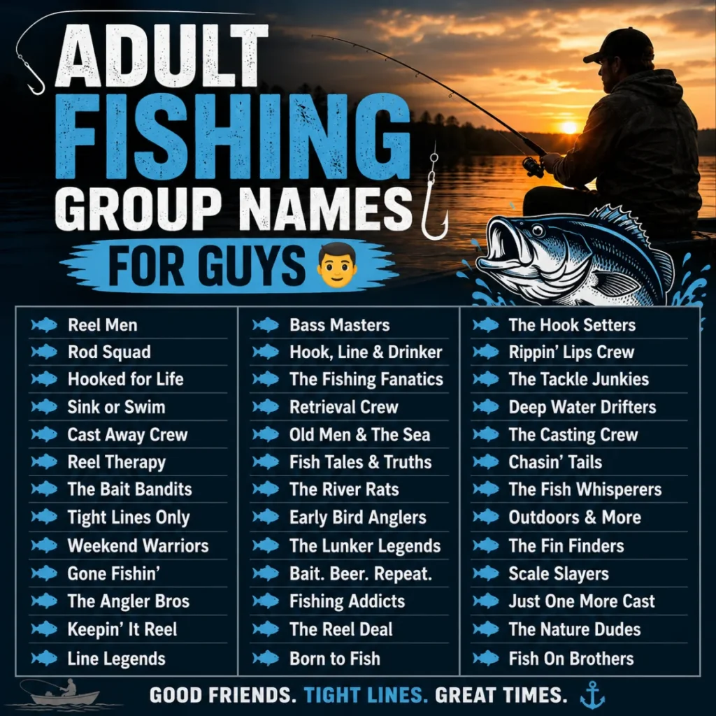 Adult Humor Fishing Names for Groups 🍺
