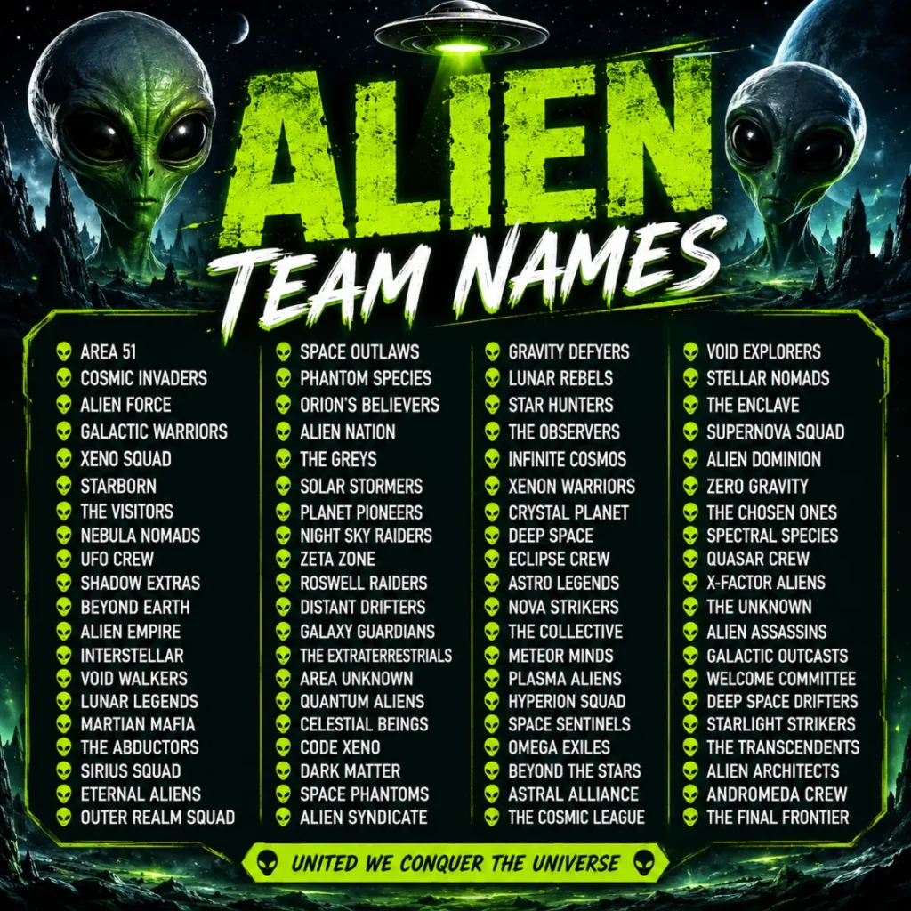 Alien Team Names 👾
