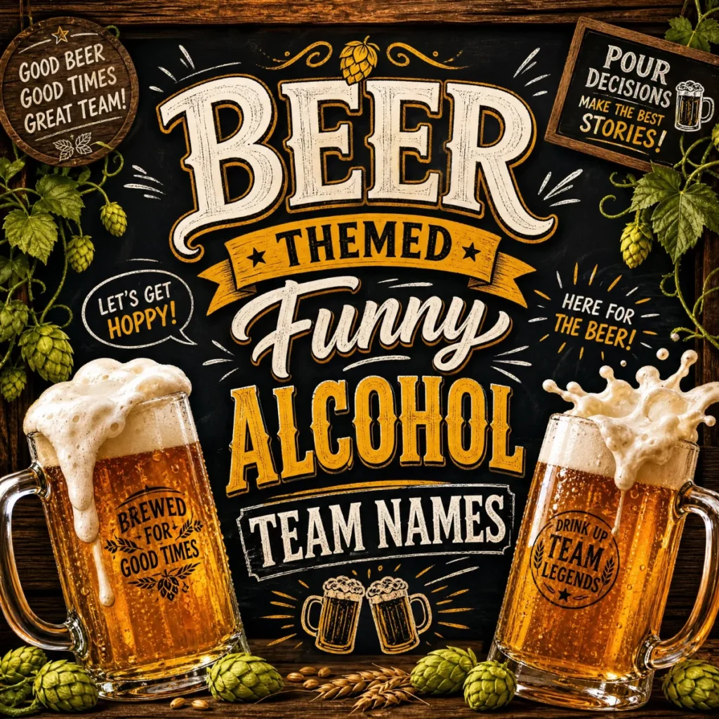 Beer Themed Funny Alcohol Team Names 🍺