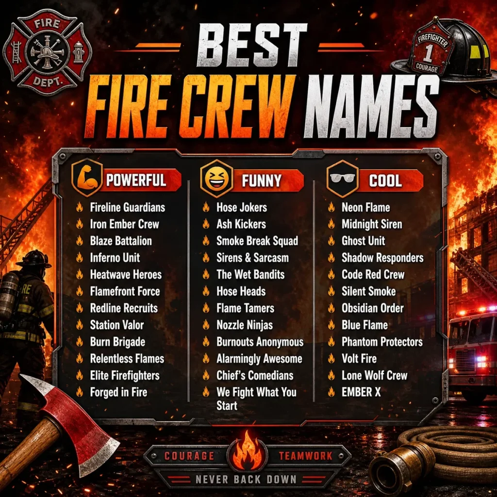 Best Fire Crew Names