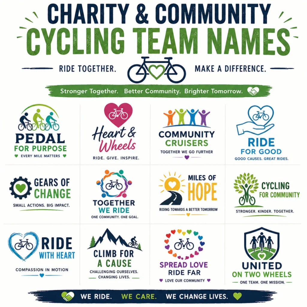 Charity & Community Cycling Team Names 🤝