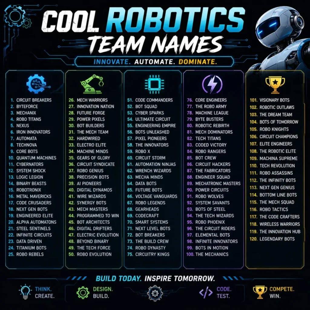 Cool Robotics Team Names 😎