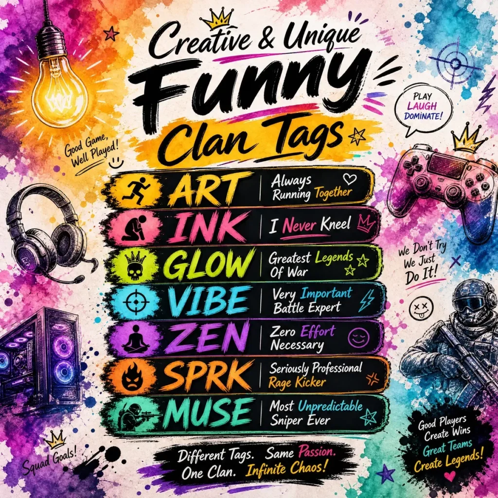 Creative & Unique Funny Clan Tags 🎨