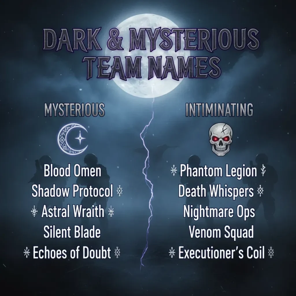 Dark & Mysterious COD Team Names 🌙