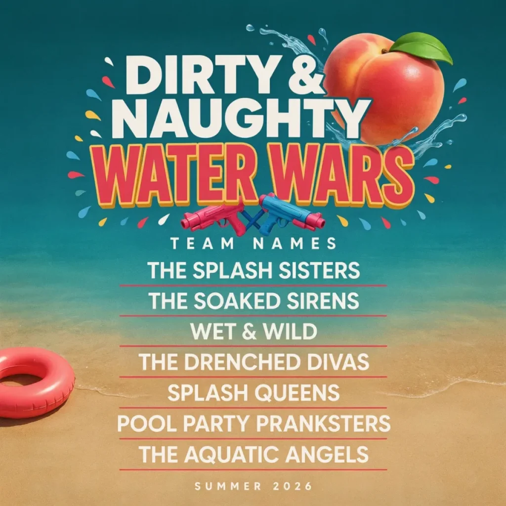Dirty & Naughty Water Wars Team Names 🍑