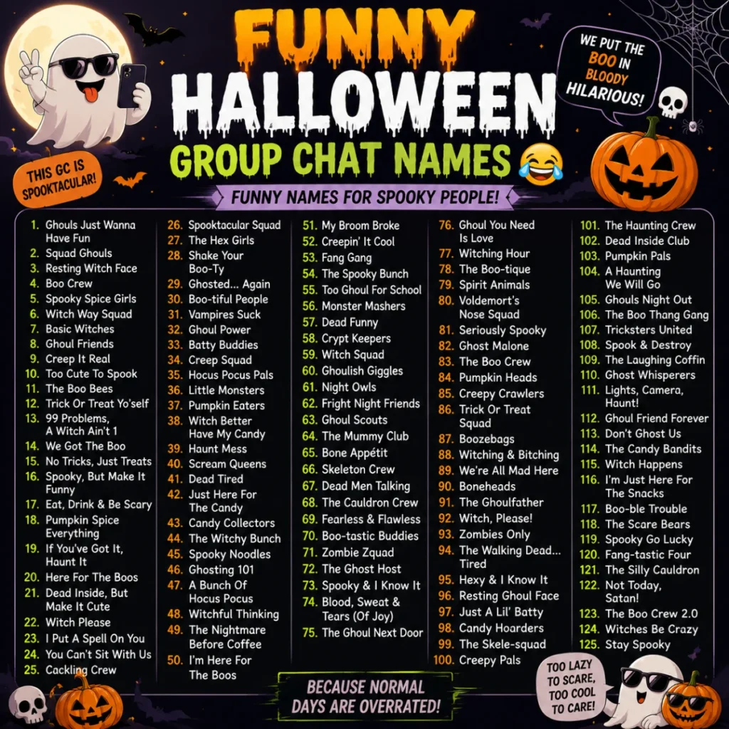 Funny Halloween Group Chat Names ๐