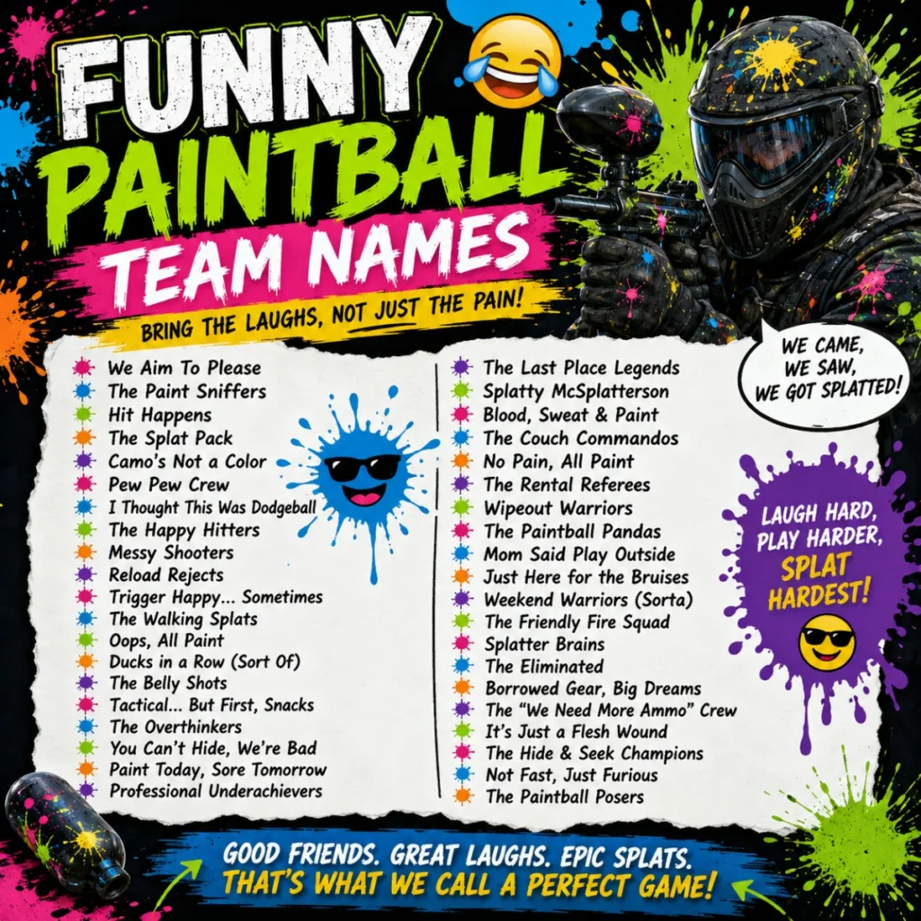 Funny Paintball Team Names 😂