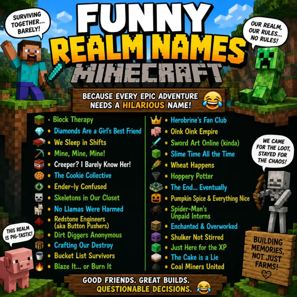 Funny Realm Names Minecraft 😂