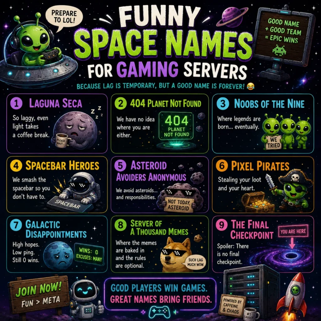 Funny Space Names for Gaming Servers