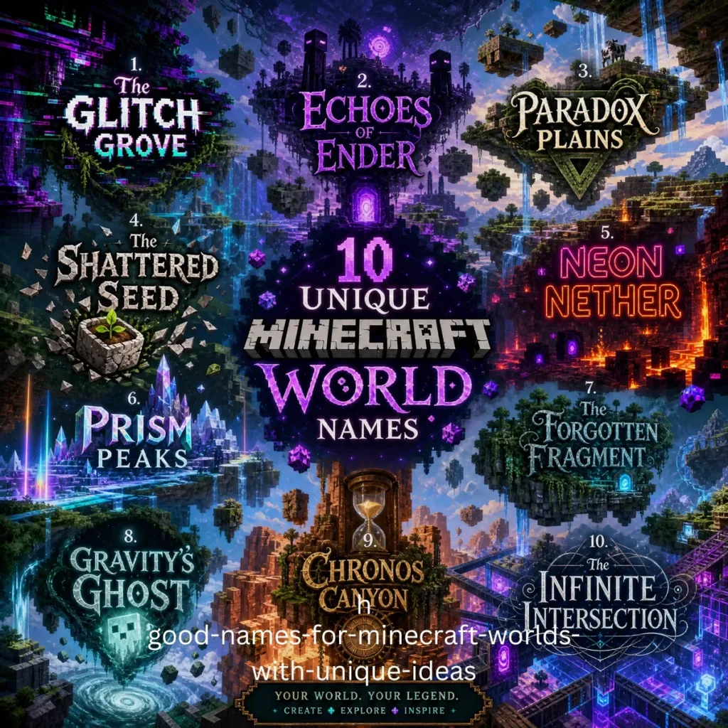 Good Names for Minecraft Worlds with Unique Ideas