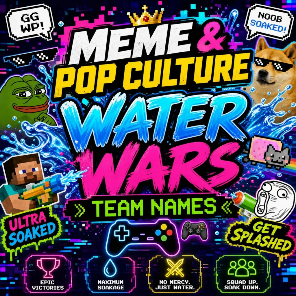 Meme & Pop Culture Inappropriate Water Wars Team Names 🎮