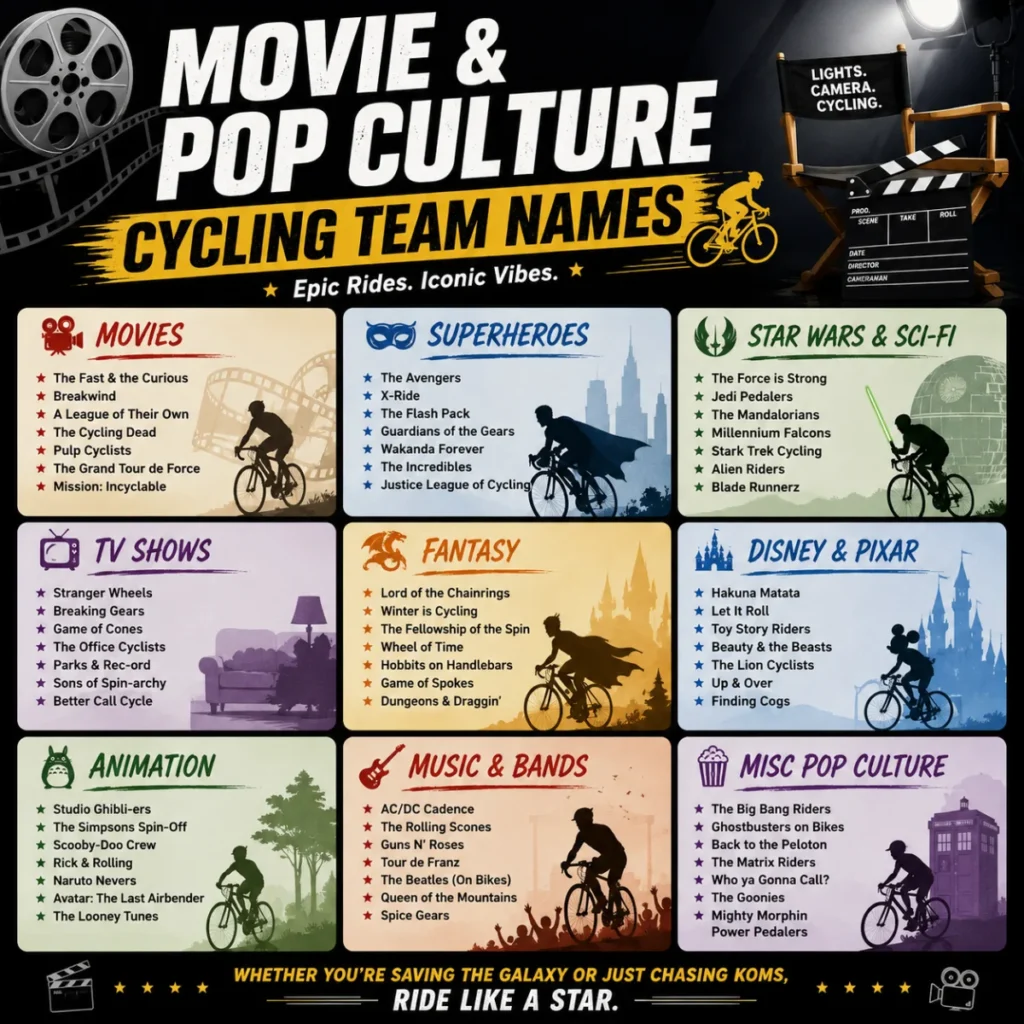 Movie & Pop Culture Cycling Team Names 🎬