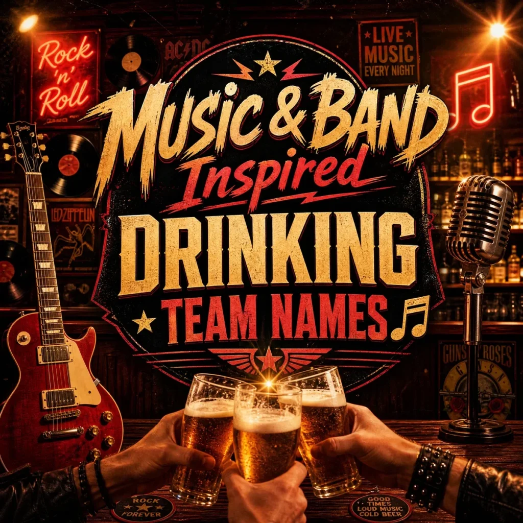 Music & Band Inspired Drinking Team Names 🎵