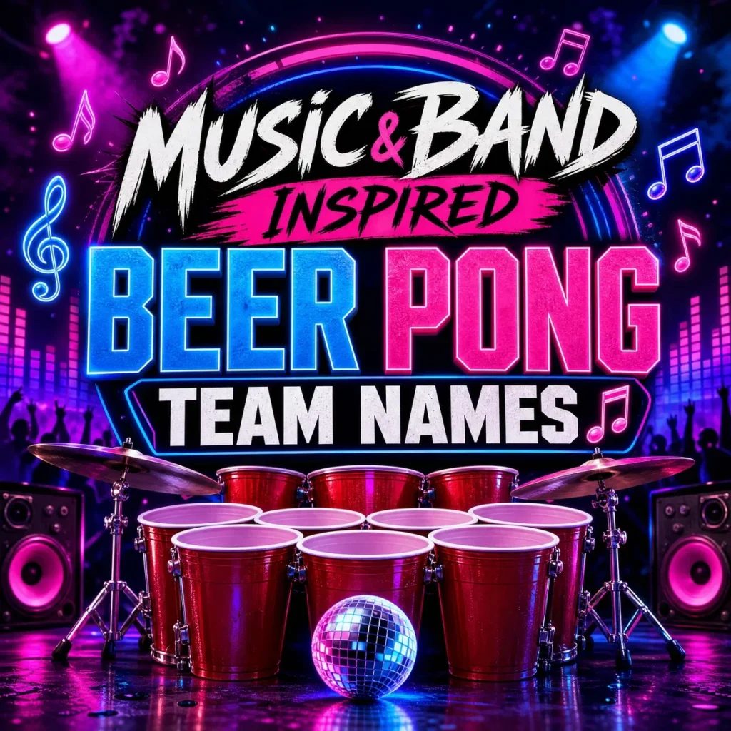 Music & Band Inspired Beer Pong Team Names 🎵