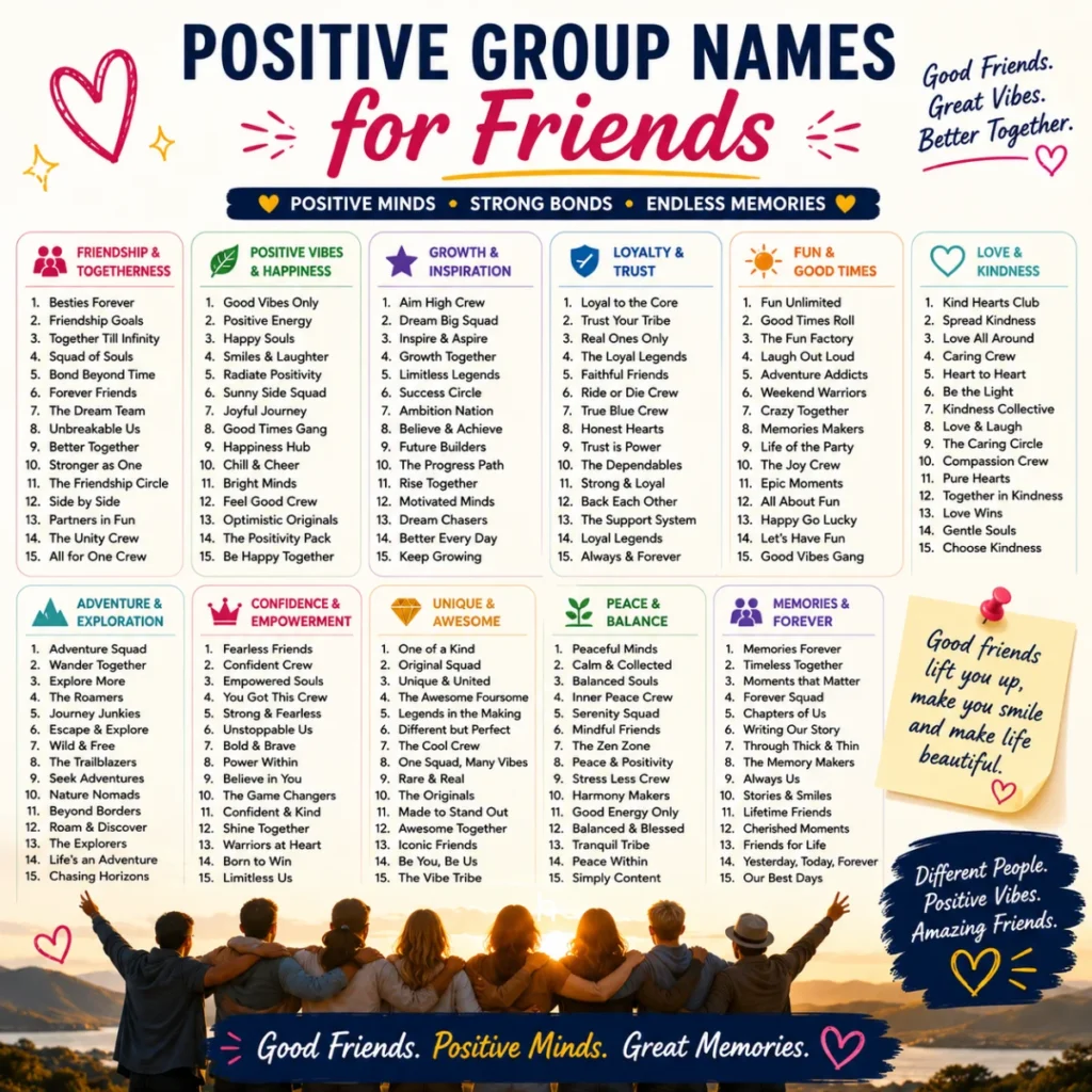 Positive Group Names for Friends