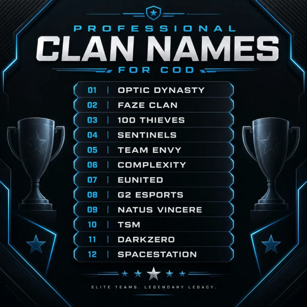 ๐ฏ Professional Clan Names for COD