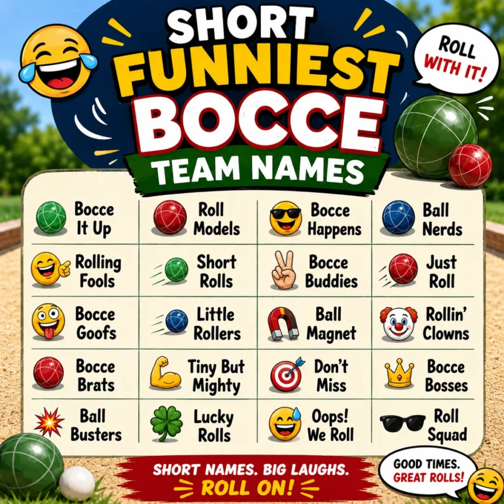 Short Funniest Bocce Team Names โก