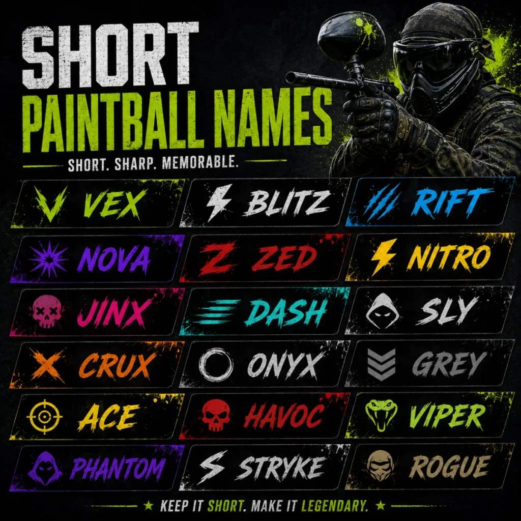 Short Paintball Names ⚡