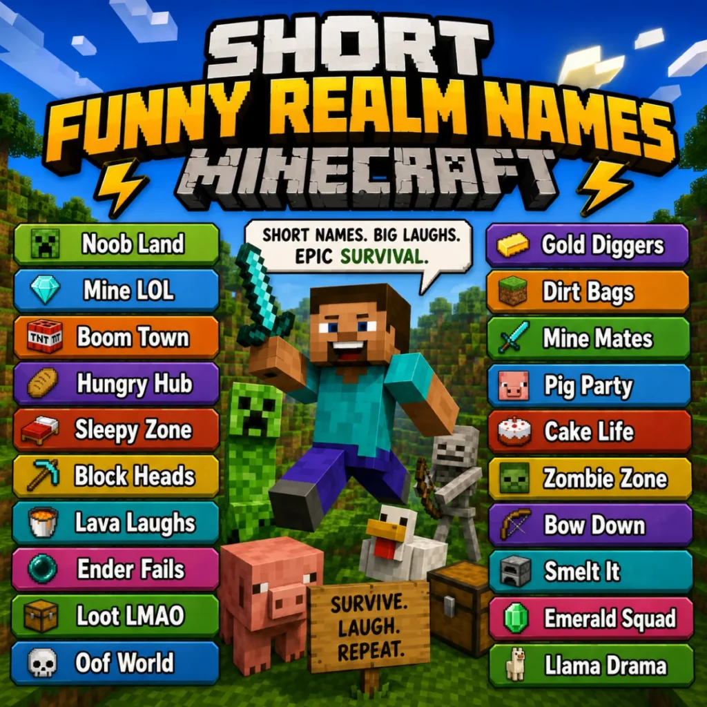 Short Funny Realm Names Minecraft ⚡