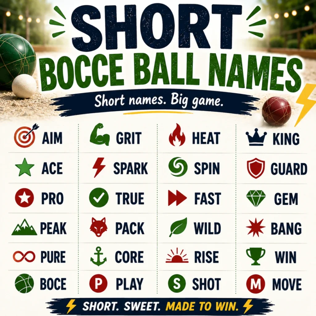 Short Bocce Ball Names โก