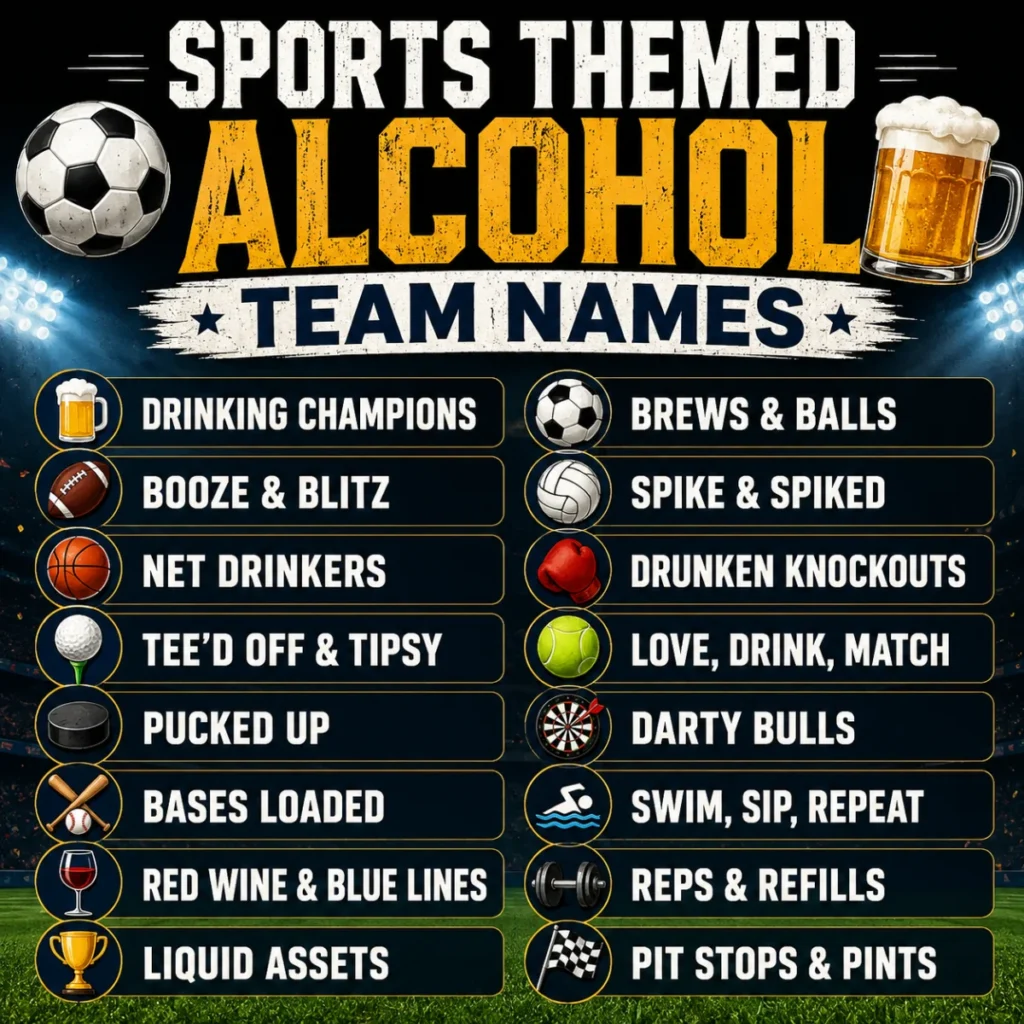 Sports Themed Alcohol Team Names โฝ