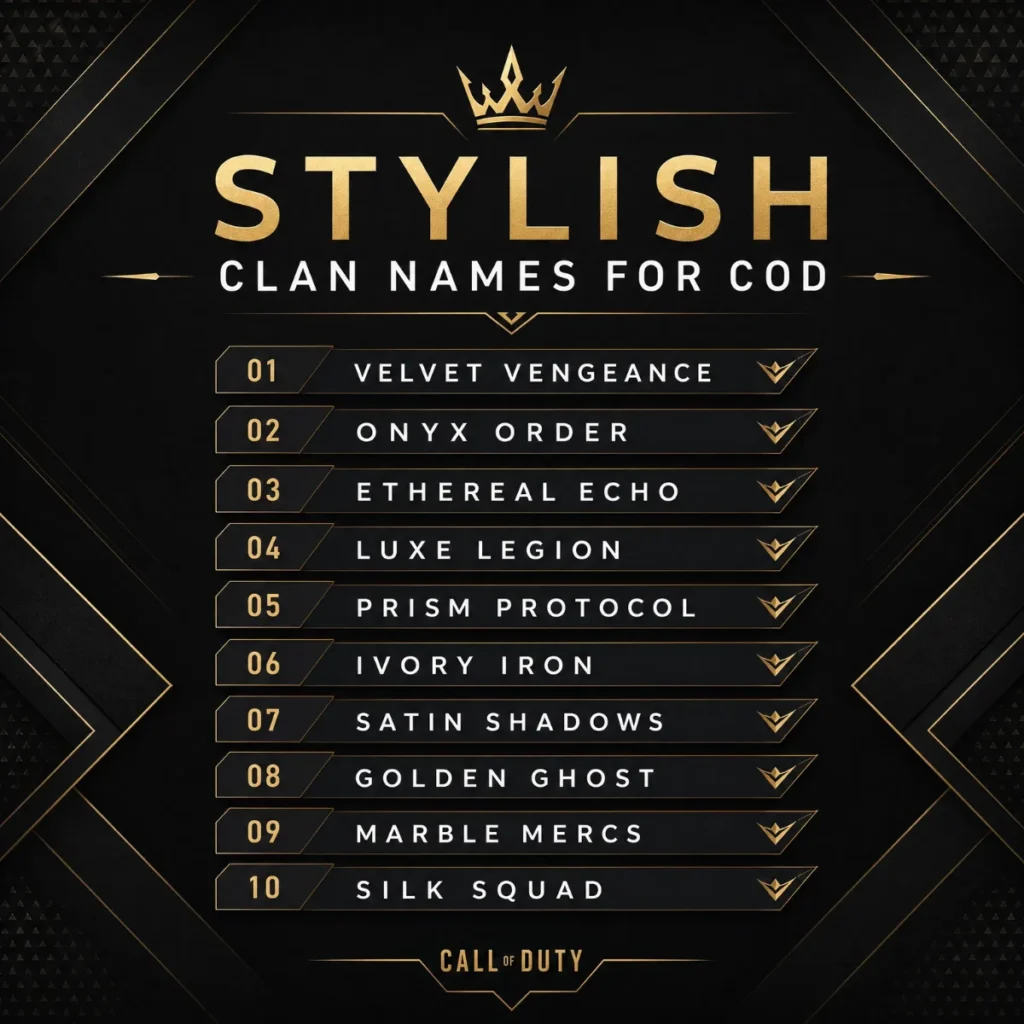 ๐ฏStylish Clan Names for COD