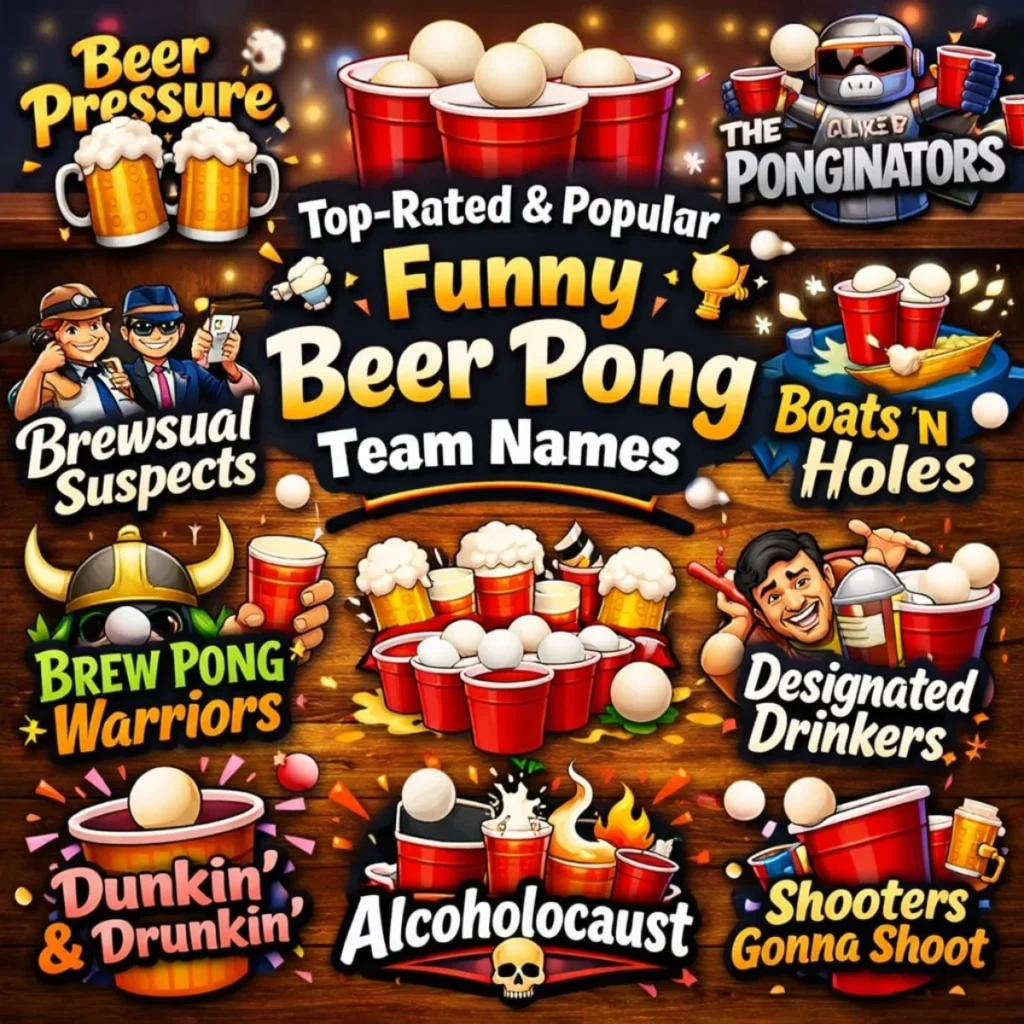Top-Rated & Popular Funny Beer Pong Team Names 🏆