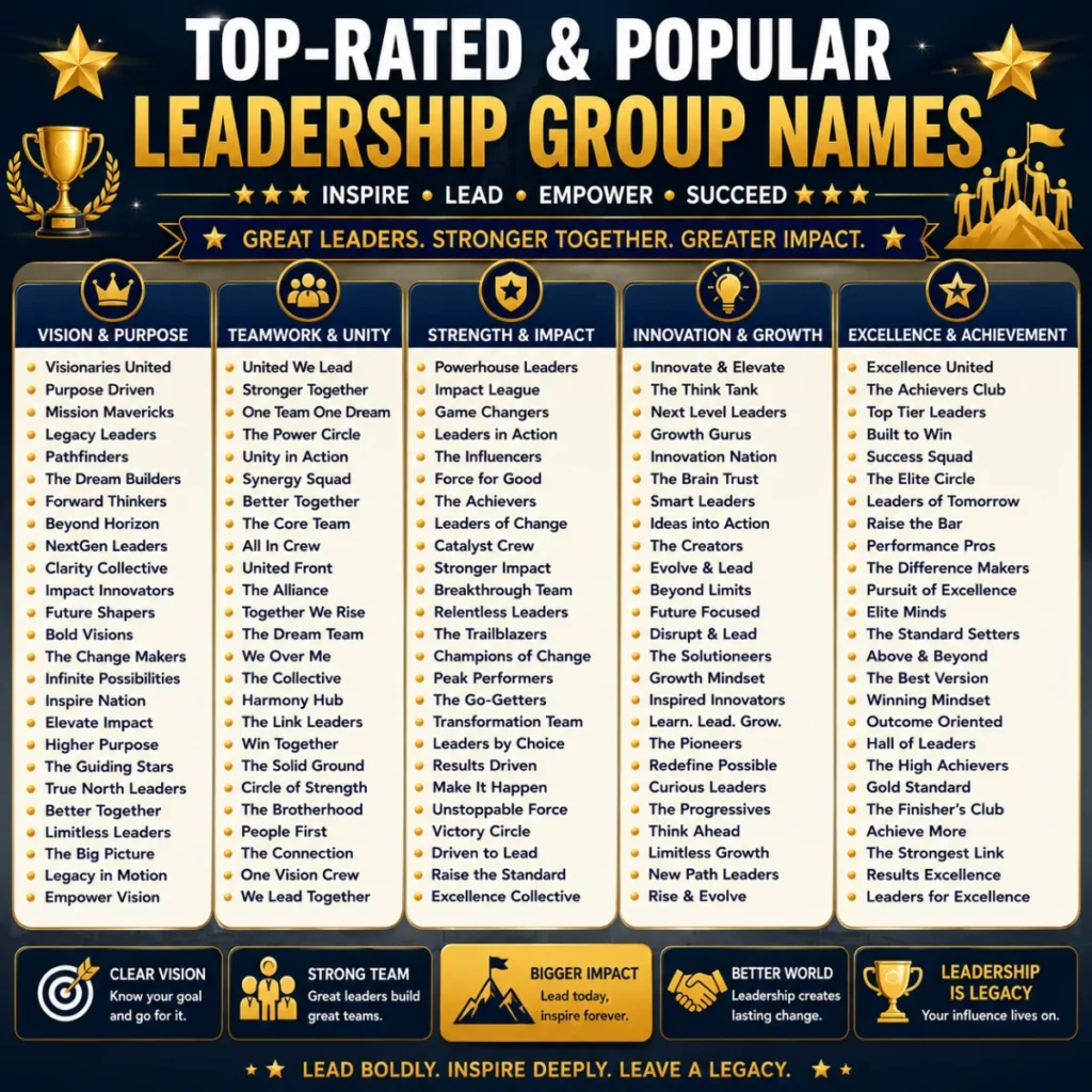Top-Rated & Popular Leadership Group Names ⭐