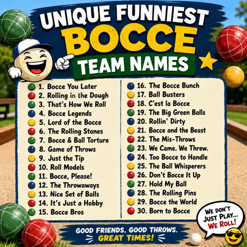 Unique Funniest Bocce Team Names ๐