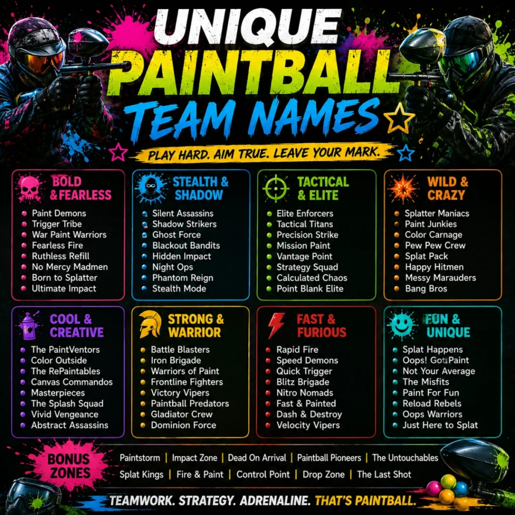 Unique Paintball Team Names 🌟