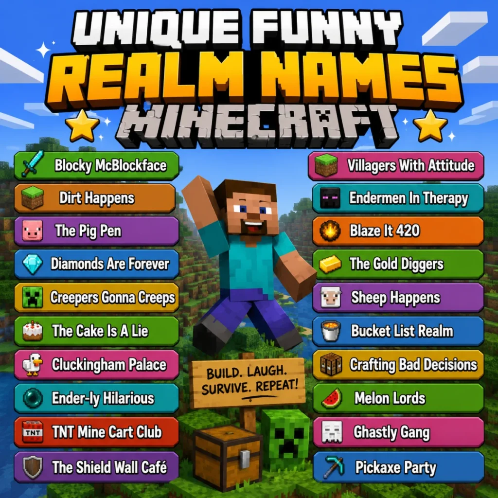 Unique Funny Realm Names Minecraft 🌟