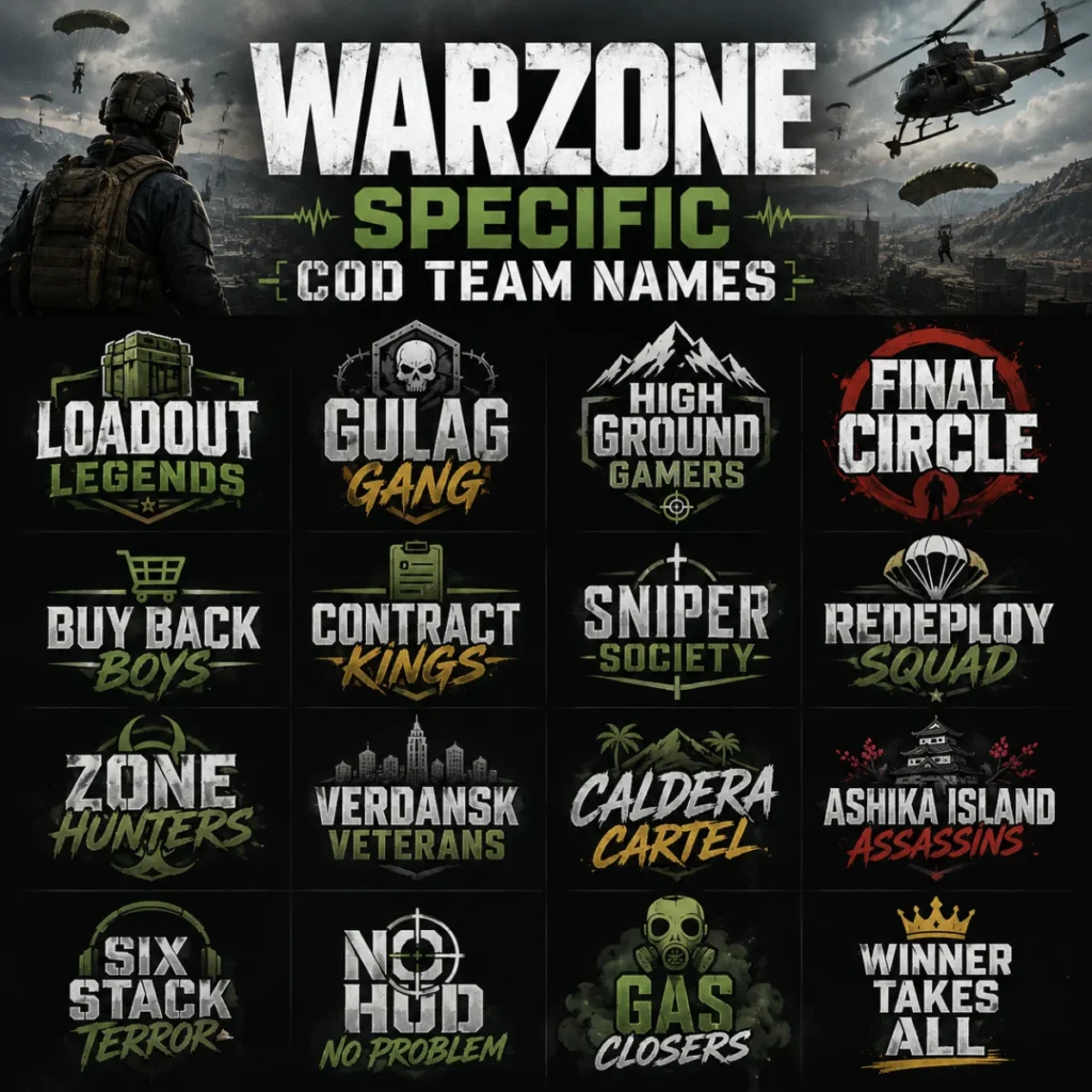 Warzone Specific COD Team Names ๐ช