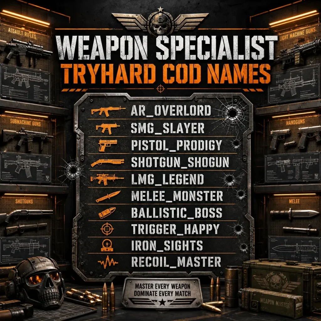 Weapon Specialist Tryhard COD Names ðŦ
