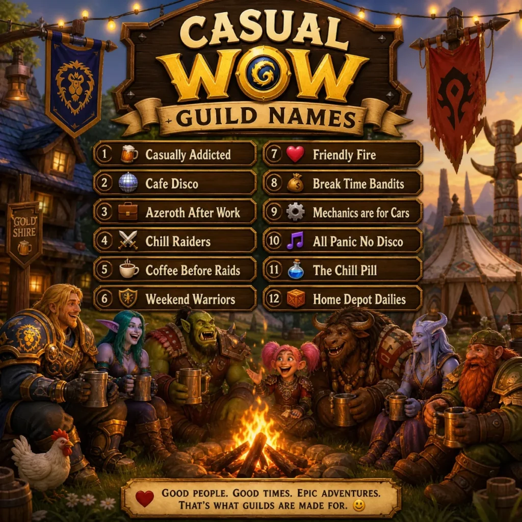 WOW Guild Names for Casual Players