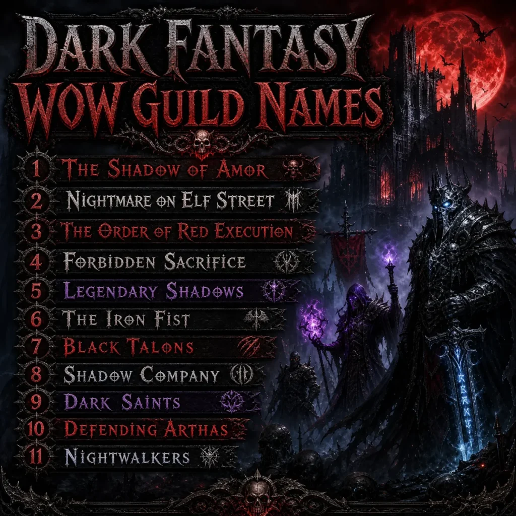 WOW Guild Names (Dark Fantasy Guild Names)