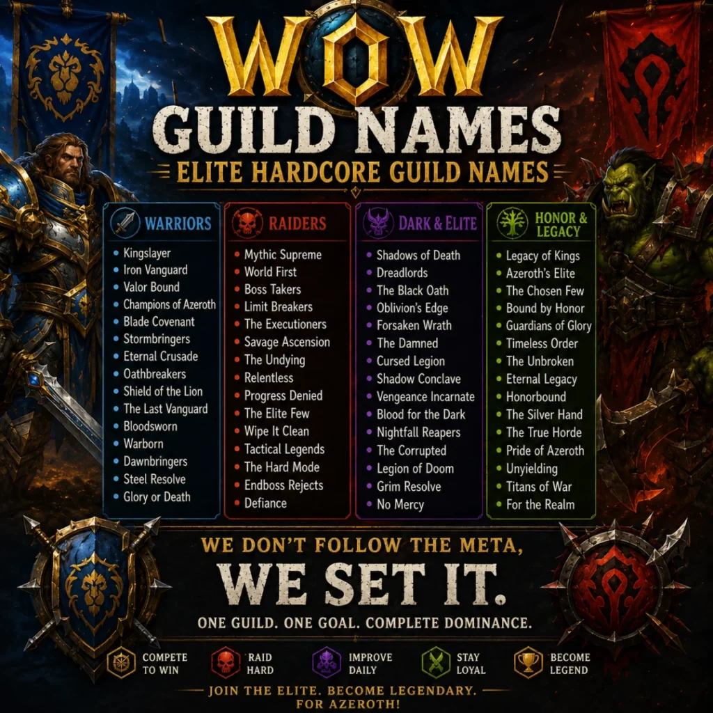 WOW Guild Names (Elite Hardcore Guild Names)