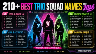 Groups of 3 Names