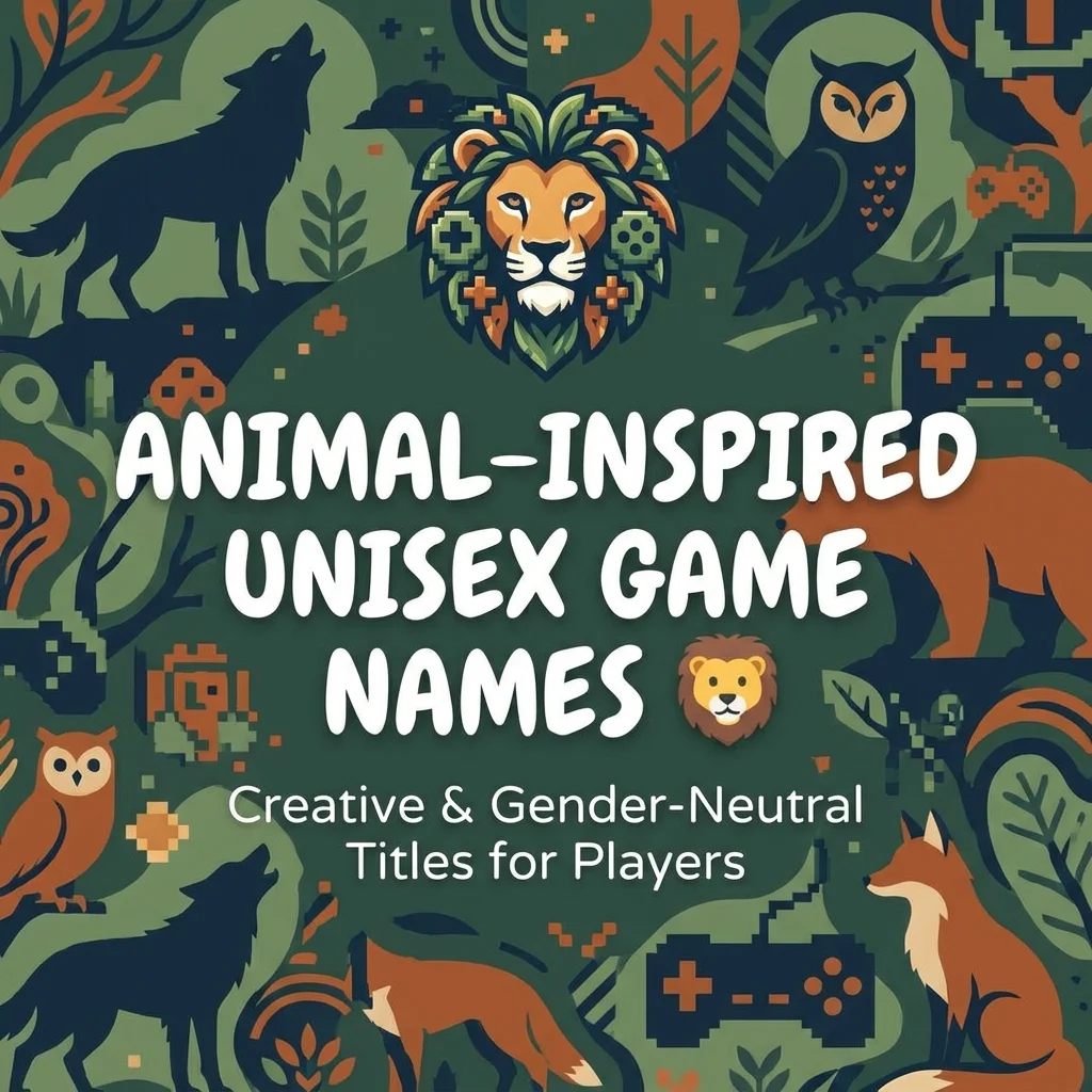 Animal-inspired unisex game names with wild, creative, and unique gaming ideas