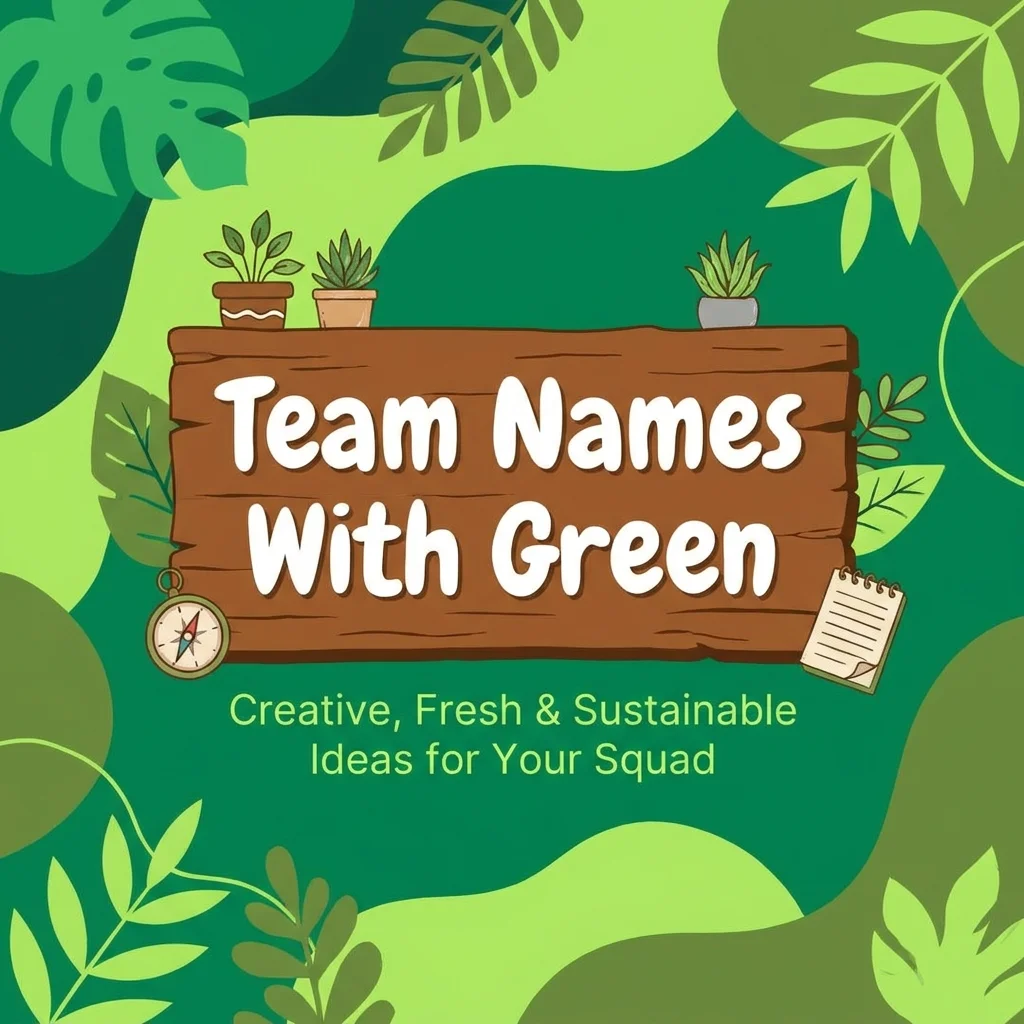 Team names with green featuring creative, cool, and nature-inspired group name ideas