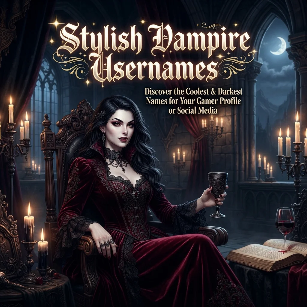 Stylish vampire usernames with dark, elegant, gothic, and unique ideas